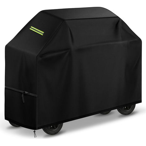 Housse de barbecue pour barbecue de balcon et de terrasse - 125 x 59 x 108 cm - Résistante aux intempéries - Oxford 420D - Boucles coupe-vent et poignées réfléchissantes (1/5)
