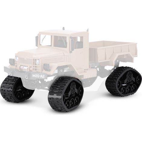 4 pneus en caoutchouc pour voiture RC WPL 1/16 (type crawler) et camion militaire RC. (1/5)