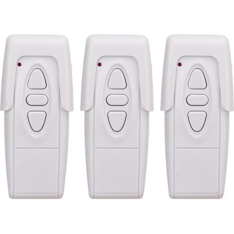 Ortviai Télécommande sans fil pour porte de garage et volet roulant – 3 pièces, fréquence 433 MHz, piles intégrées (1/5)