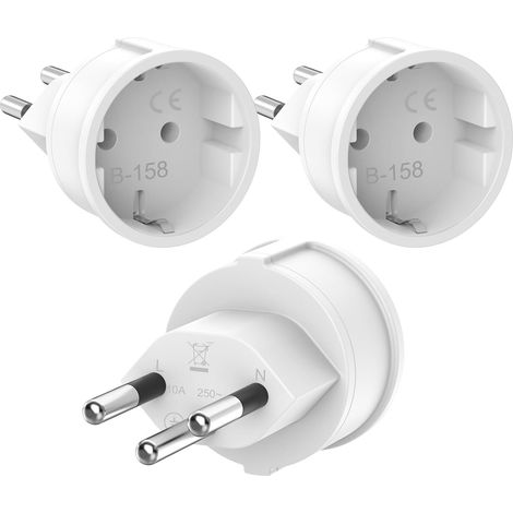 adaptateur de voyage France vers Suisse, UE vers Suisse, Maldives, Rwanda, Liechtenstein (1/5)