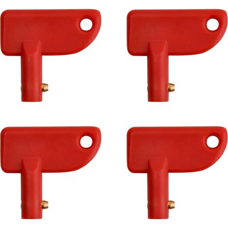 4 Pièces Clés pour Interrupteur de Batterie de Voiture, Clé Coupe Circuit Batterie, Clé de Commutateur D'Isolateur de Batterie, Clé Coupe-Batterie pour Camion Bateau Voiture