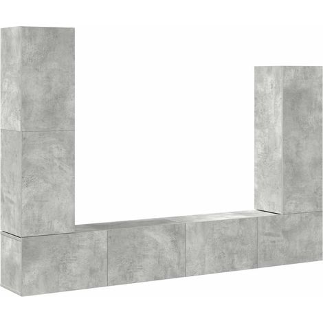 Maison Exclusive - Set di Mobili Porta TV 4 pz Grigio Cemento in Legno Multistrato (1/5)