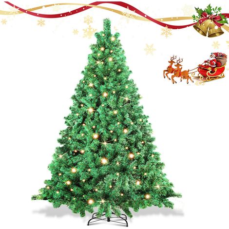 Randaco Albero di Natale luminoso a LED 210 cm, albero di Natale artificiale con 400 luci, 8 modalità di luce calda, imitazione abete rosso