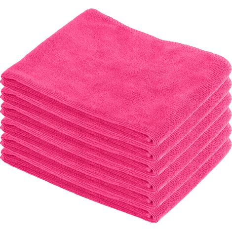Ensemble de 6 serviettes de séchage pour cheveux épaisses, douces et absorbantes pour la maison et la salle de bain – Rose
