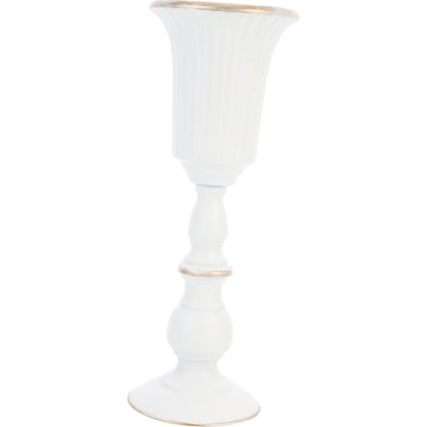 Vase à Fleurs Trompette en Fer Blanc à Rayures pour Composition (1/5)