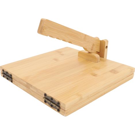 Presse à tortilla en bois avec rouleau à pâtisserie et 50 feuilles de papier parchemin, Machine à pâte manuelle pour la cuisine domestique (1/5)