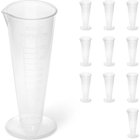 Laborbecher aus Kunststoff mit Graduierung 50 ml - 10 Stück. (1/4)