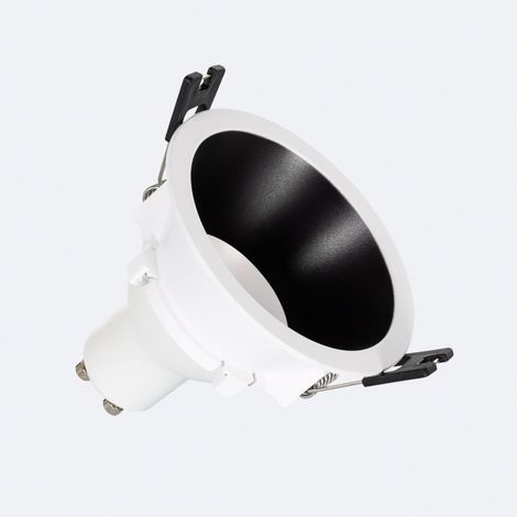 Foco Downlight Cónico GU10 6W Corte Ø 75 mm PC No Flicker 6500K Negro Blanco Frío