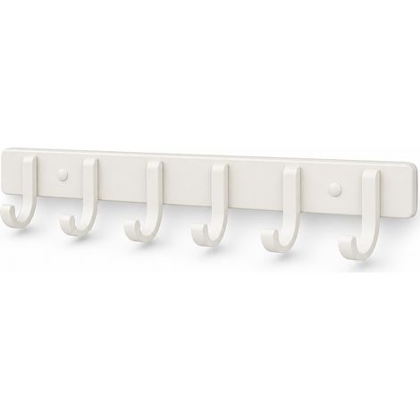 Selbstklebende Wandgarderobe mit 6 Haken für das Badezimmer Weiß (1/5)