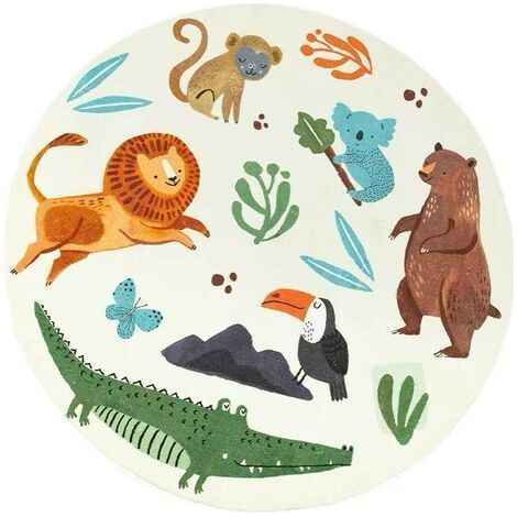 02-60 cm Tapis de décoration Tapis de Zone Lavables Rond Duveteux Grands Coussinets Protecteurs Tapis pour Enfants pour Salon Chambre Tapis de Jeu Enfant Bebe Tapis de Chambre d'enfant (1/5)