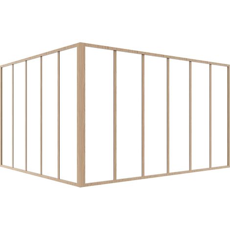 Vetrata angolare L180 x L150 x H105 in Alluminio termolaccato Naturale chiaro stile Atelier - BAYVIEW