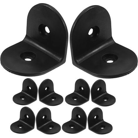 Lot de 10 Équerres en Nylon L 90 Degrés, Supports en Plastique pour Fixation D’étagères et Cloisons, Petite Équerre Stable pour Toilettes Publiques et Meubles en Bois (1/5)