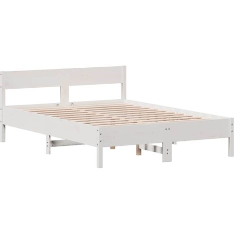 Maison Exclusive - Massivholzbett ohne Matratze Weiß 150x200 cm K