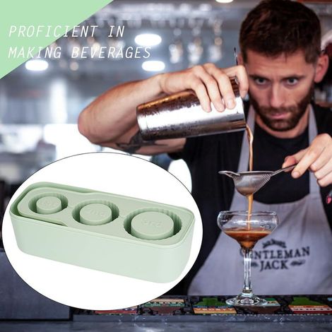 Runde Silikon-Eiswürfelform für Stanley Cups – mit Deckel und Behälter – Große Eiswürfelform mit 3 Fächern – Für 1,2-Liter-Becher – Für Cocktails und Whiskey-Drinks (1/5)