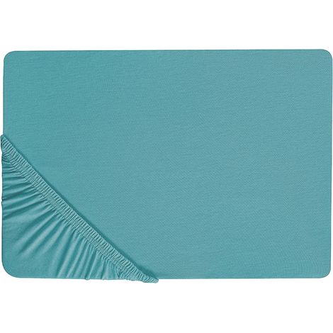 Fitted Sheet HOFUF Cotton 140 x 200 cm Turquoise