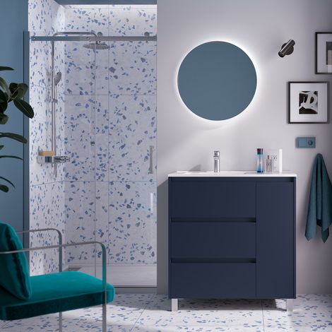 Meuble bain sur pieds SPLASH 3 tiroirs et coquette