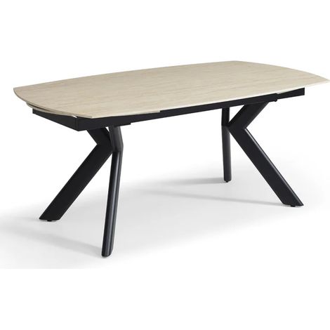 Table extensible 180 à 260 cm ovale céramique effet travertin - KITE (1/5)