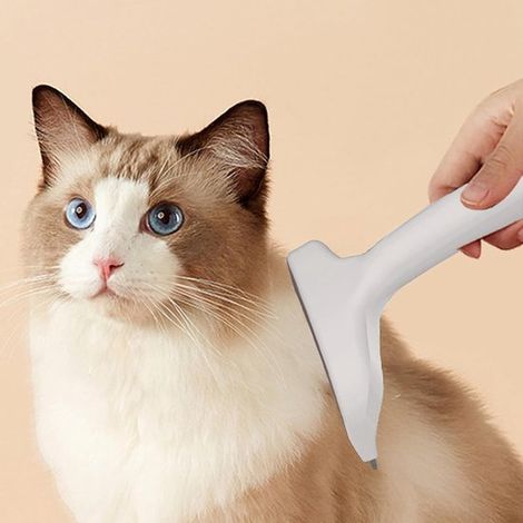 Peine para mascotas, Para reducir el pelo, Peine para gatos, Elimina nudos, Elimina pelo muerto, Sin dolor (Blanco, 1 unidad) (1/4)