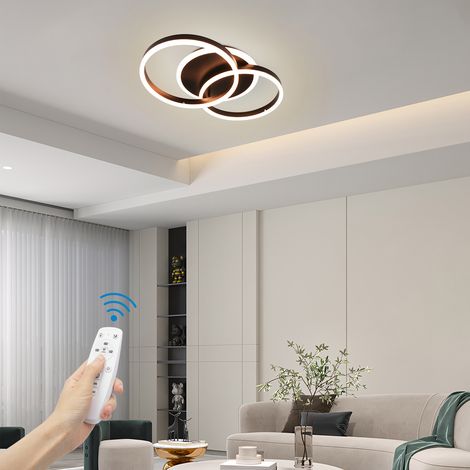 Plafonnier LED Dimmable, 42W 3600LM Moderne Lampe de Plafond avec Télécommande, Rond Luminaire Plafonnier LED pour Salon Chambre Salle à Manger, 3000K-6500K, Noir (1/5)