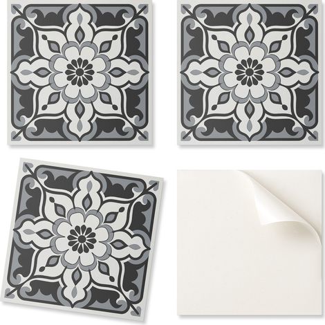 Paquete de baldosas autoadhesivas de PVC con estampado floral y adornos para dormitorio, 9x30x30 cm.