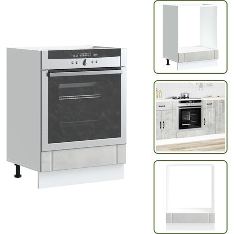 Armadio forno cucina - vidaXL Armadio Forno Lucca Grigio Cemento in Legno Multistrato - Armadio forno salvaspazio
