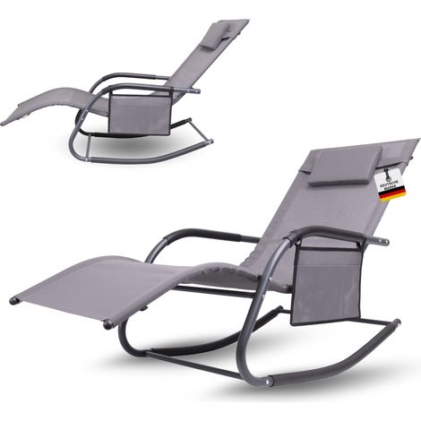 Albatros Premium Gartenliege C-FORM Schwungliege Relaxliege Gartenstuhl mit Kopfkissen wetterfest ergonomisch Relaxsessel belastbar bis 160Kg (1/5)