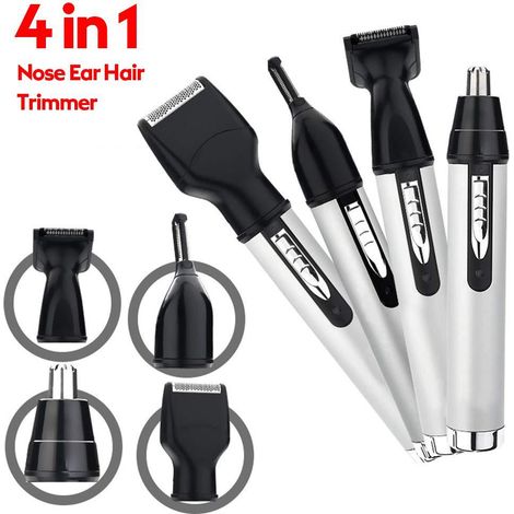 Tondeuse Multifonction 4 en 1 Homme Rechargeable USB Argent Tondeuse à Poils de Nez et Oreilles, Rasoir Électrique, Coupe-Sourcils, Tondeuse à Tempes, Lames Acier Inox 420J2, Lavable Seulement les Tê (1/5)