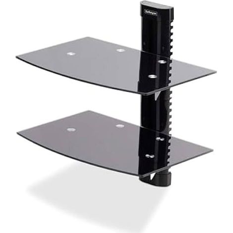 Mensola a muro flottante - STARTECH.COM - Modello regolabile - Vetro temperato - Supporto in acciaio - Carico massimo 7 kg