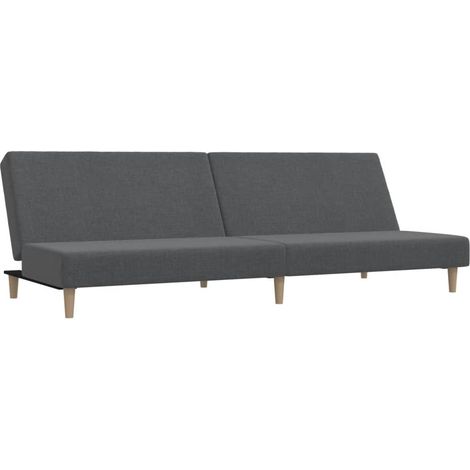 Canapé Sofa-lit à 2 places gris clair tissu (1/5)