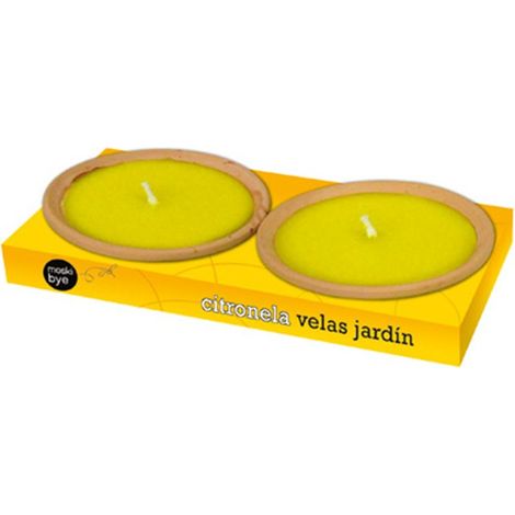 Confezione da 2 candele alla citronella su piatto in terracotta 14cm 20555 fiore