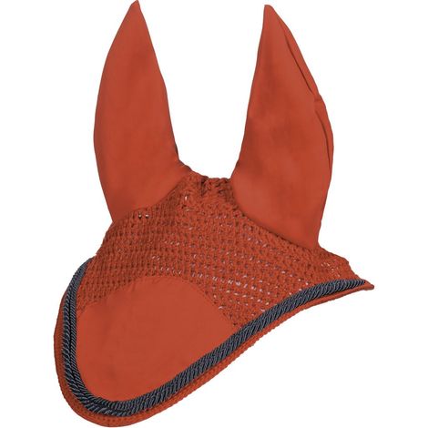 cob, blu: Cuffietta antimosche per cavalli modello Florence con orecchie elastiche