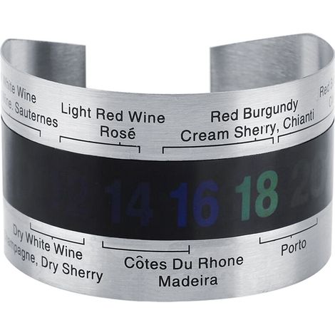 Thermomètre LCD à vin en acier inoxydable bouteille bière vins rouges Bracelet capteur de température (1/5)