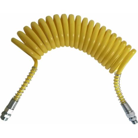 Tubo spiralato giallo con raccordi M16x1,5/M16x1,5