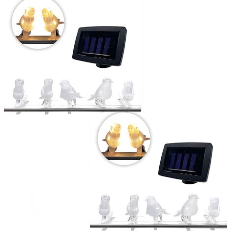Guirlande leuchtende Solarleuchte für den Garten, 10 Lichter mit Clip, für Hof, Hochzeit, Pelouse, Cloture, weißes Licht (1/5)