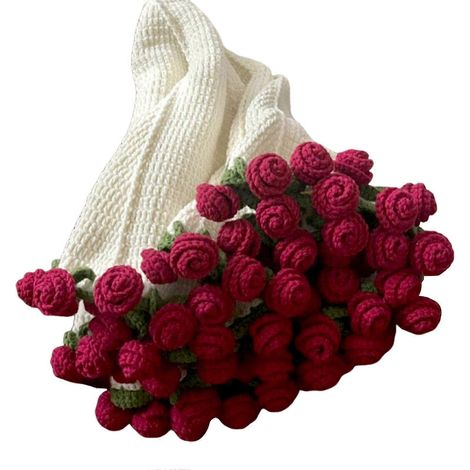 Couverture à fleurs au crochet de 90 cm, à faire soi-même, non finie, pour femme, bouquet pour la fête des mères, cadeau d'anniversaire, SZRH AC (1/5)