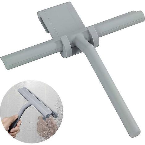 Raclette de douche, raclette pour vitres, grattoir et nettoyeur avec lame en silicone et crochet de support pour salle de bain, cuisine, voiture, miroirs, portes et carrelage. (1/5)