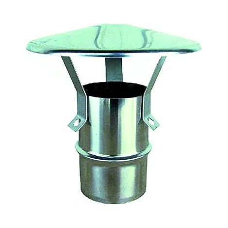 Fumaiolo A Cappello In Acciaio Inox   Cm 25 - Attacco Maschio