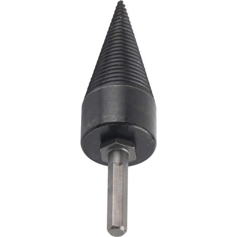 Brennholzbohrer, Holzspalter, Kohlenstoffstahl, Kegel-Sechskantschaft, Bohrwerkzeug, Schwarz, 38 mm / 1,5 Zoll