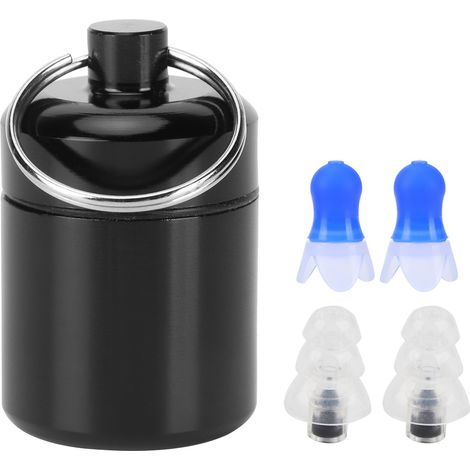 Bouchons d'oreilles étanches avec filtre, réduction de bruit, réutilisables, protecteurs pour natation, bleu volant (1/5)