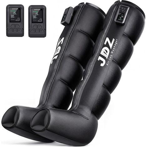 Pressothérapie Jambes Sans Fil avec 5 Chambres à Air, XL Relaxation Musculaire, 3 Minuteries, Pour Pieds, Mollets et Cuisses, Confort des Jambes Fatiguées (1/5)