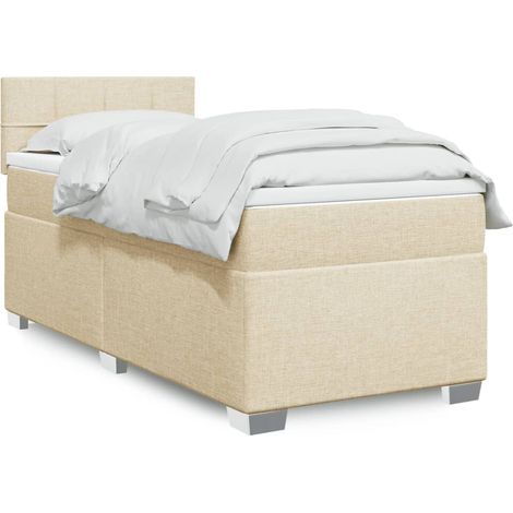 Boxspringbett mit Matratze Creme 90x190 cm Stoff (1/5)