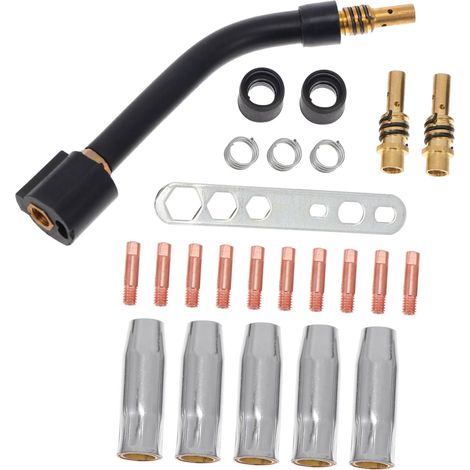 Kit de Torche de Soudage Mig 15ak 24 Pièces Embout 0, 8mm Cuivre Accessoire de Remplacement, Antirouille et Facile à Changer, pour Soudeuse Électrique (1/5)