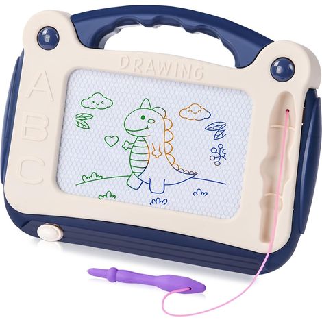 Pizarra magnética para dibujar, pizarra borrable con bolígrafo magnético, bloc de notas para pintar, regalo de cumpleaños (azul) (1/5)
