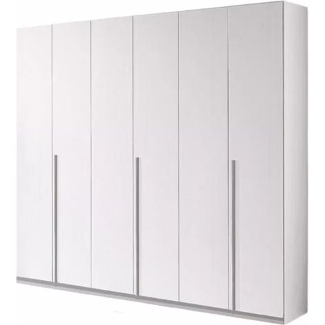 armadio 6 ante battenti "giotto" effetto graffiato bianco 258x54x240 cm