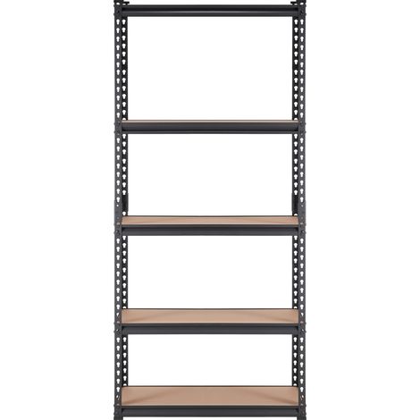 Mophorn Étagère de rangement, réglable à 5 niveaux, capacité de 2000 lb, étagères de garage robustes, support utilitaire en métal, noir, 36 po L x 18 po l x 72 po H pour cuisine, garde-manger
