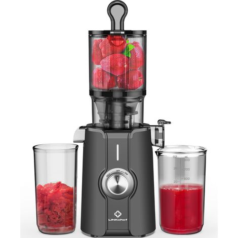 Extracteur de Jus Sans Préparation -115mm Pour Fruits et Légumes - 1,2 L - 99% Pureté du Jus Élevée -Noir