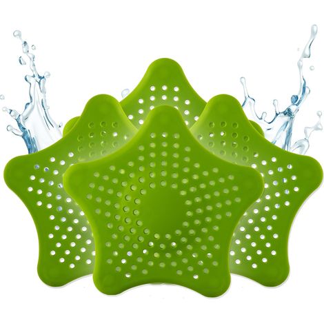 Tamis d'écoulement Universel en Silicone - 3+1 Tamis à Cheveux Gratuit - Tamis de Douche avec Attrape-Cheveux - Tamis d'écoulement pour Douche, lavabo, Baignoire et Cuisine (1/5)