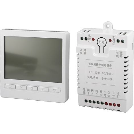 Thermostat sans fil écran LCD panneau contrôle température 220V RF maison contrôleur intelligent climatiseur ventilateurs serres animaux (1/5)