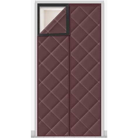 Rideau de porte isolant magnétique, protection contre le froid, blocage de la lumière, isolation phonique, 85 x 210 cm (marron) (1/5)