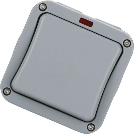 Interrupteur Mural en Abs Étanche Extérieur Ip65 20a Norme Européenne Conception Anti-pluie, Fonctionnement Pratique pour Éclairage Jardin et Salle de Bain (1/5)